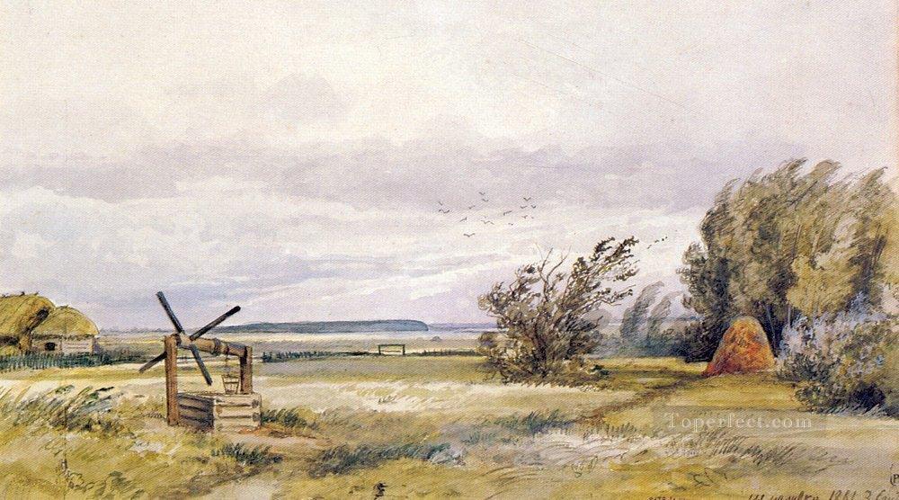 シュメレフカ 風の強い日 1861 年の古典的な風景 イワン・イワノビッチ油絵